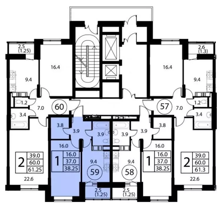 2-к кв. Московская область, Домодедово Авиационный мкр, ул. ... - Фото 2