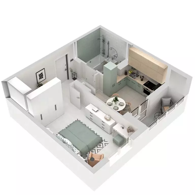 1-комнатная квартира: Екатеринбург, улица Софьи Перовской, 106А (38.23 ... - Фото 2