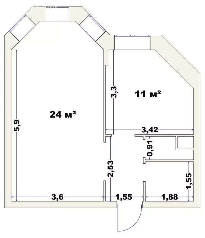 1-комнатная квартира: Раменское, улица Берёзовая Роща, 11 (43 м) - Фото 0