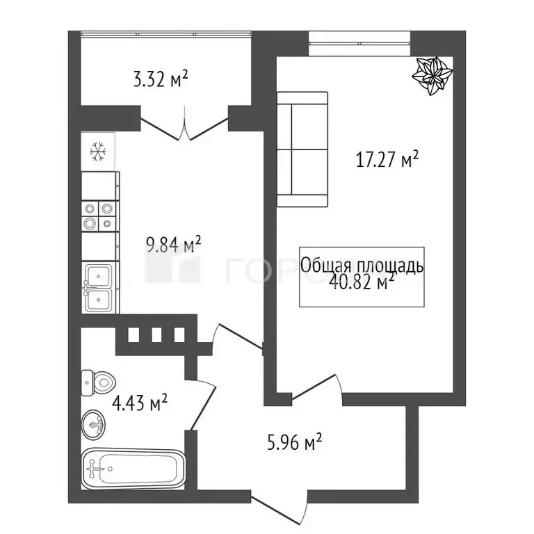 1-комнатная квартира: Новосибирск, Ипподромская улица, 12 (41 м) - Фото 0