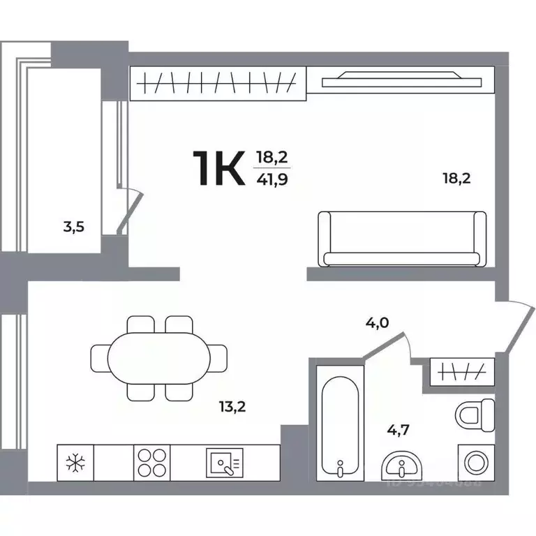 1-к кв. Новосибирская область, Новосибирск Беловежский мкр,  (41.4 м) - Фото 0