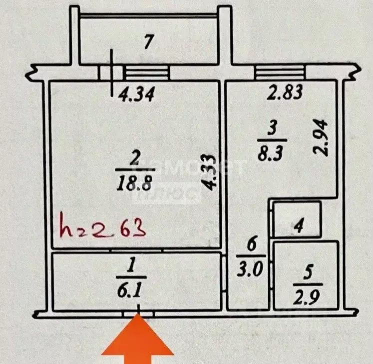 1-к кв. Ямало-Ненецкий АО, Ноябрьск Советская ул., 88 (40.2 м) - Фото 1