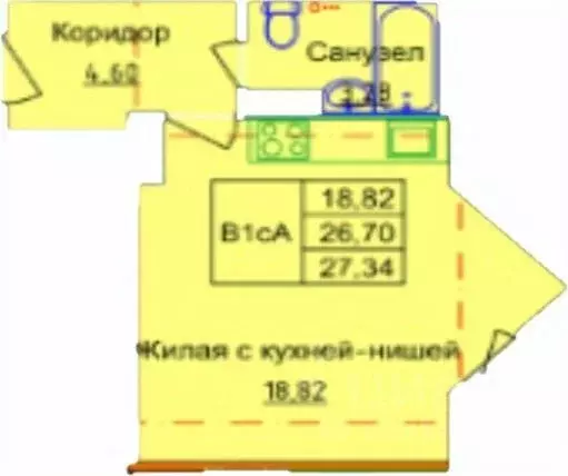 1-к кв. Ярославская область, Ярославль ул. Брагинская, 18к1 (27.34 м) - Фото 0