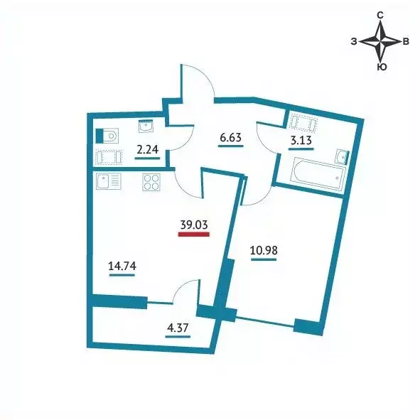 1-к кв. Ленинградская область, Мурино Всеволожский район, Левитан ... - Фото 1