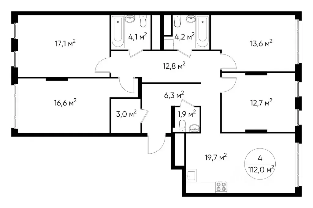 4-к кв. Москва Переделкино Ближнее мкр, 13-й кв-л,  (112.0 м) - Фото 0