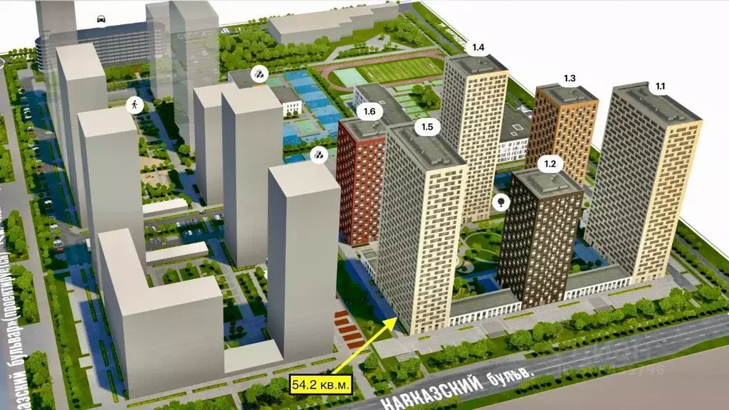 Помещение свободного назначения в Москва Кавказский Бульвар 51 жилой ... - Фото 1