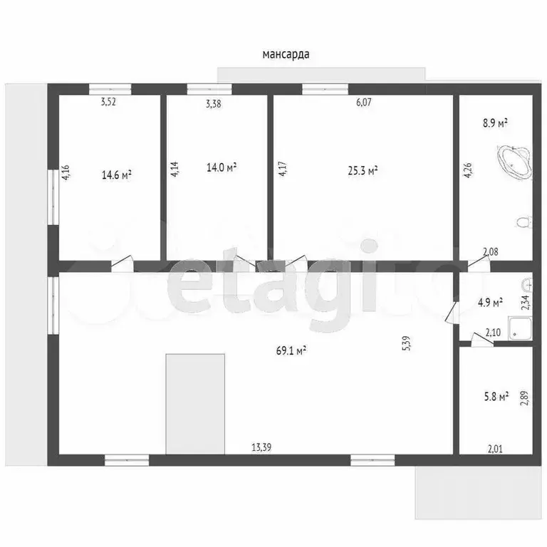 5-к. квартира, 331,1 м, 4/4 эт. - Фото 1