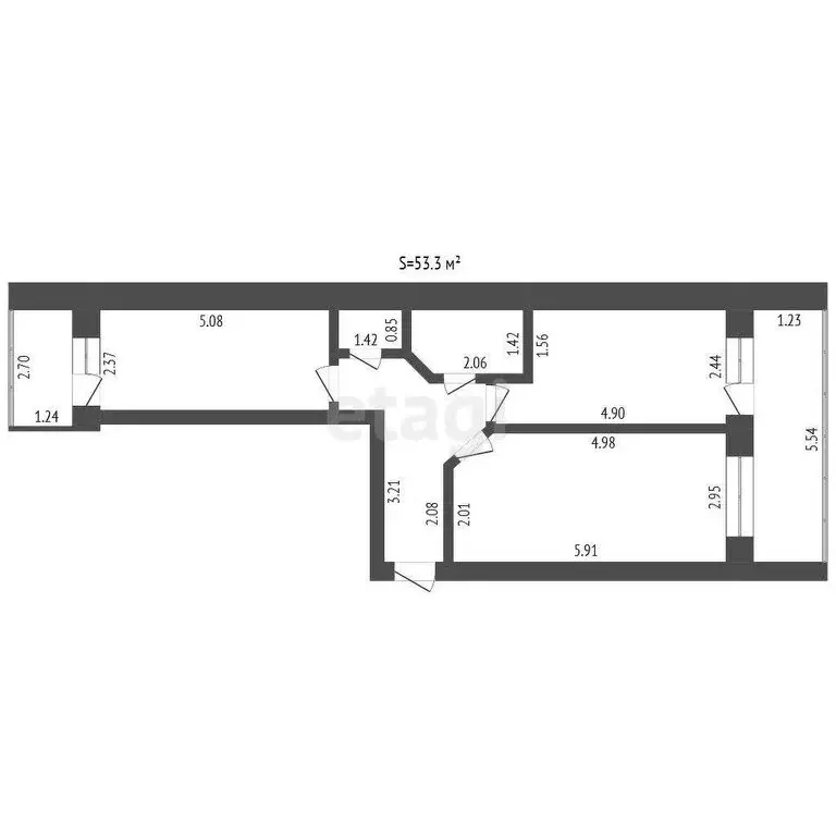 2-комнатная квартира: Исетское, Горская улица, 30 (53.3 м) - Фото 0