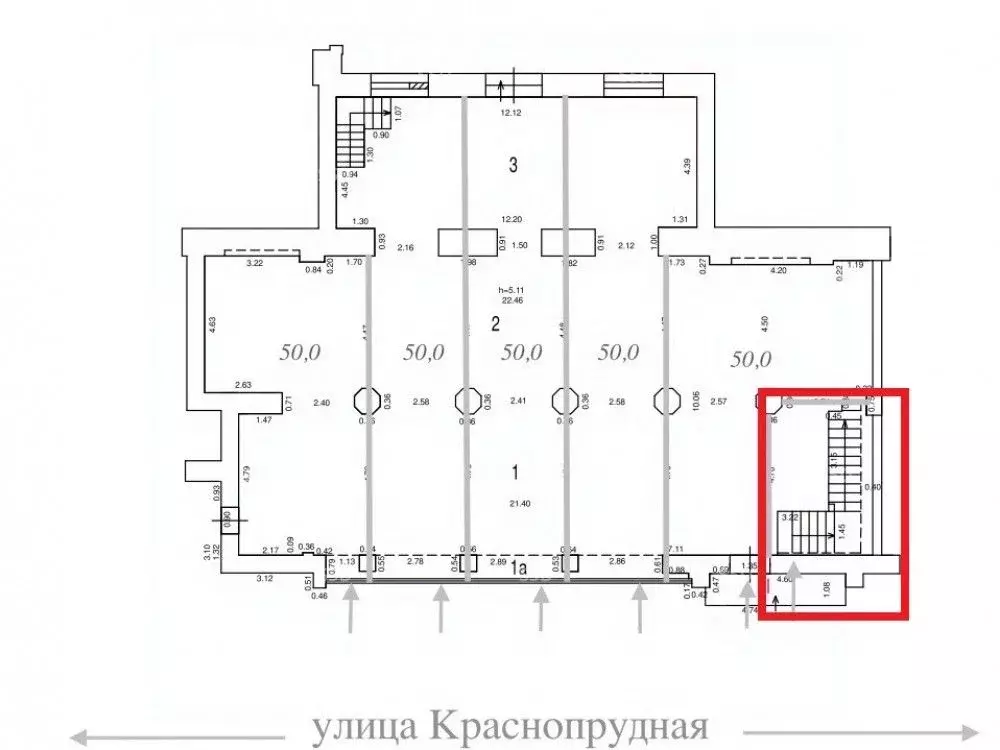 Помещение свободного назначения в Москва Краснопрудная ул., 22-24 (310 ... - Фото 1