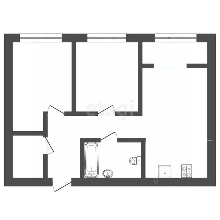 2-к кв. Тюменская область, Тюмень ул. Василия Малкова, 10 (56.9 м) - Фото 2