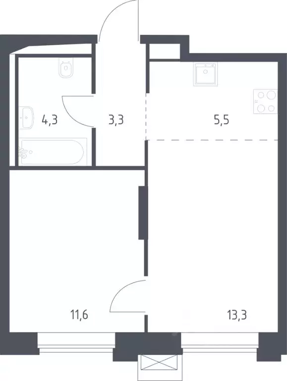 1-к кв. Москва Верейская 41 жилой комплекс, 2.1 (38.0 м) - Фото 0