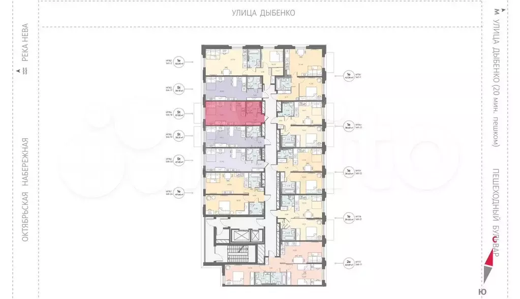 Квартира-студия, 27,5 м, 2/18 эт. - Фото 1
