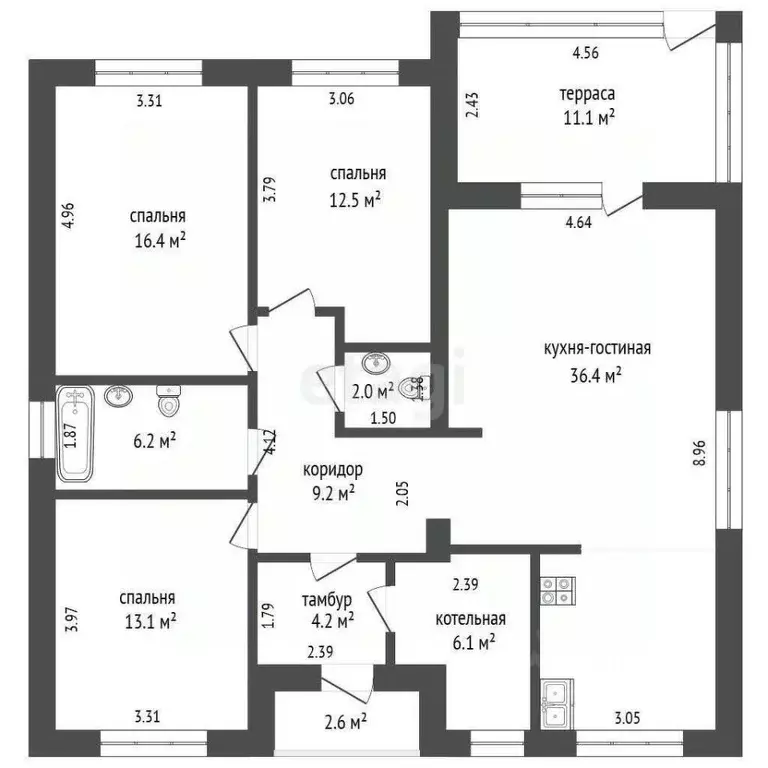 Дом в Тюменская область, Тюменский муниципальный округ, д. Ушакова  ... - Фото 2