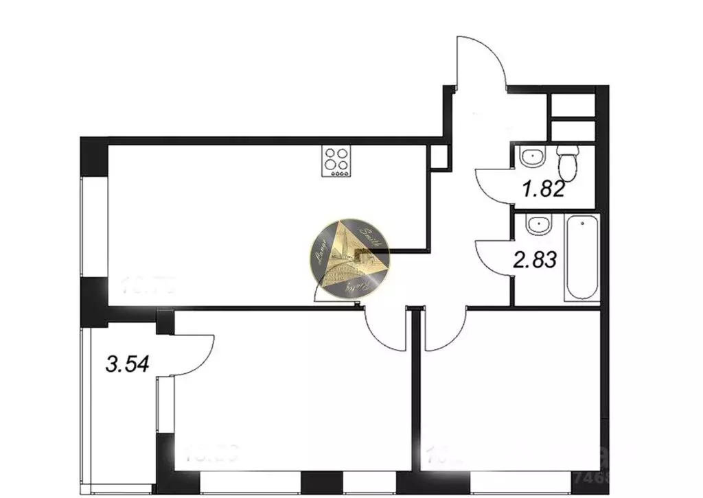 2-комнатная квартира: Санкт-Петербург, Октябрьская набережная, 120 ... - Фото 1