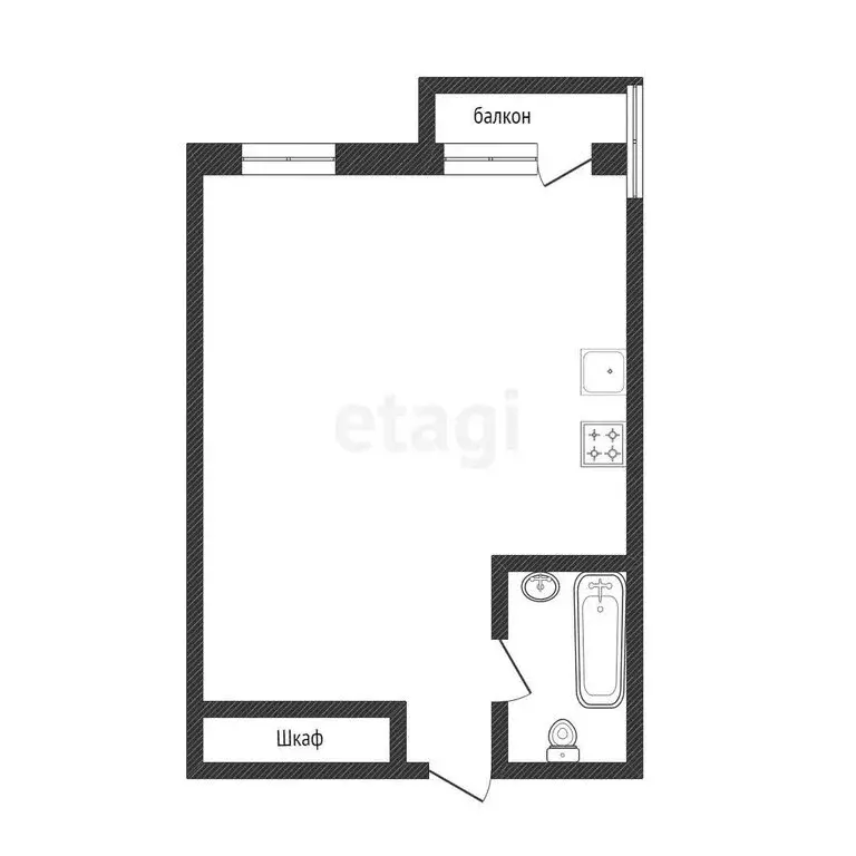 Квартира-студия: Омск, 5-я Кировская улица, 176 (32.7 м) - Фото 0