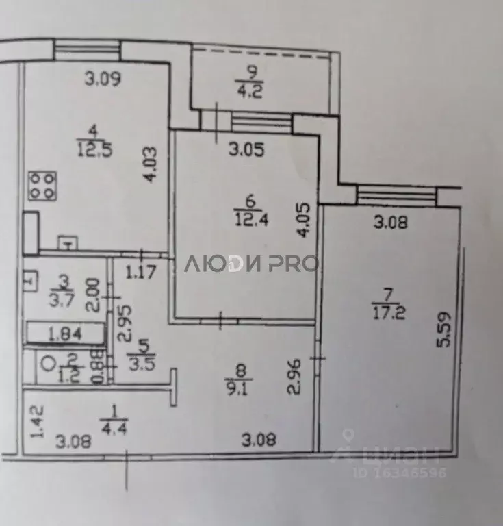 2-к кв. Башкортостан, Уфа ул. Академика Королева, 10/4 (64.0 м) - Фото 2