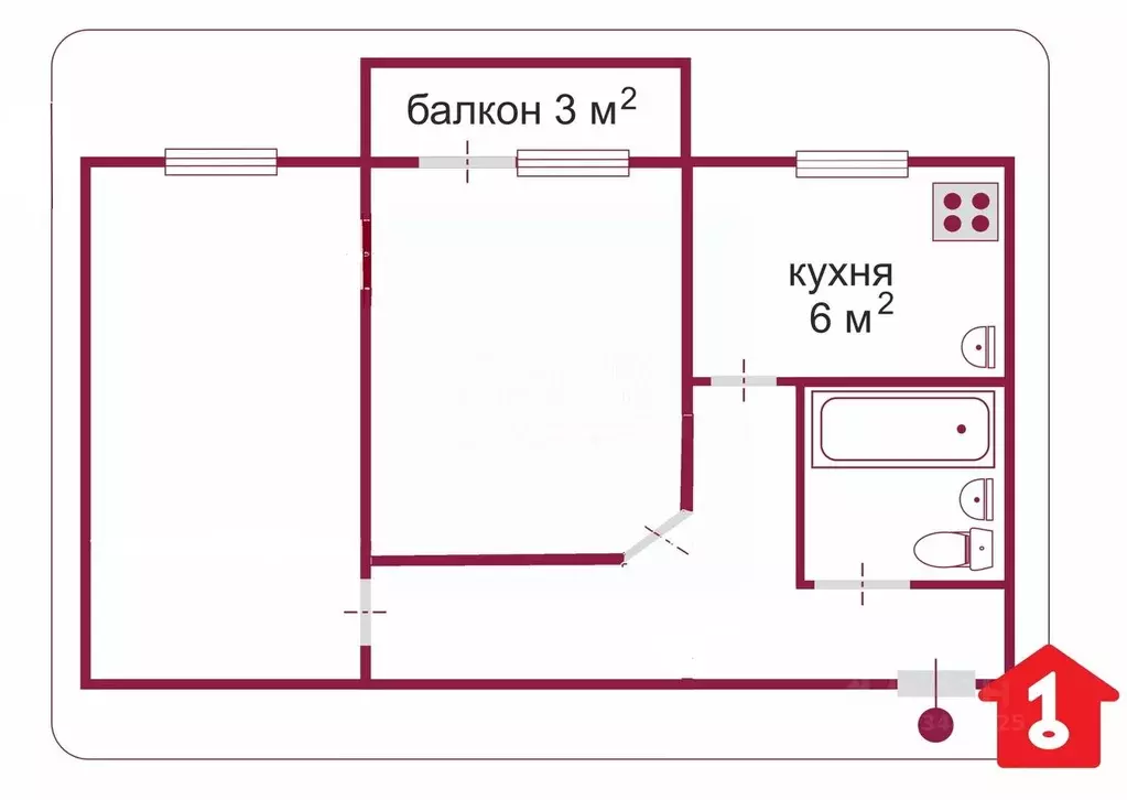2-к кв. Омская область, Омск просп. Карла Маркса, 83 (41.0 м) - Фото 2