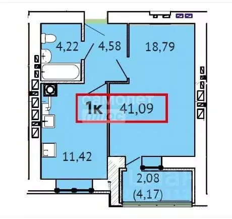 1-к кв. Ивановская область, Иваново ул. 3-я Первомайская, 4 (41.09 м) - Фото 2