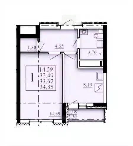 1-к кв. Башкортостан, Уфа Затон-Восточный жилрайон, Паруса жилой ... - Фото 1