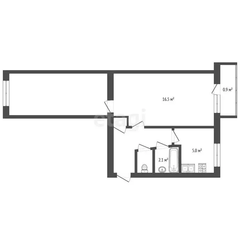2-комнатная квартира: Феодосия, улица Первушина, 28 (44.7 м) - Фото 1
