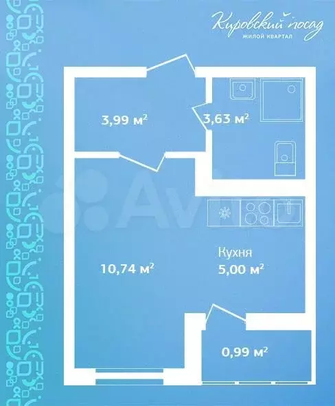 Квартира-студия, 24,4м, 7/9эт. - Фото 0