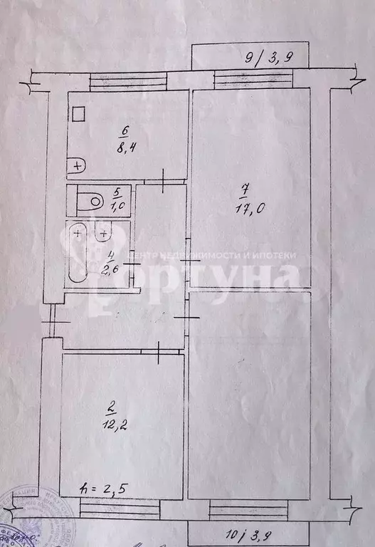 3-к. квартира, 67,4 м, 5/5 эт. - Фото 0