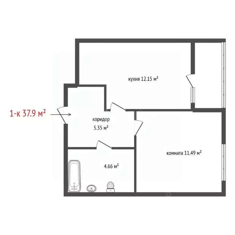 1-к кв. Свердловская область, Екатеринбург ул. Крауля, 107/2 (37.9 м) - Фото 2