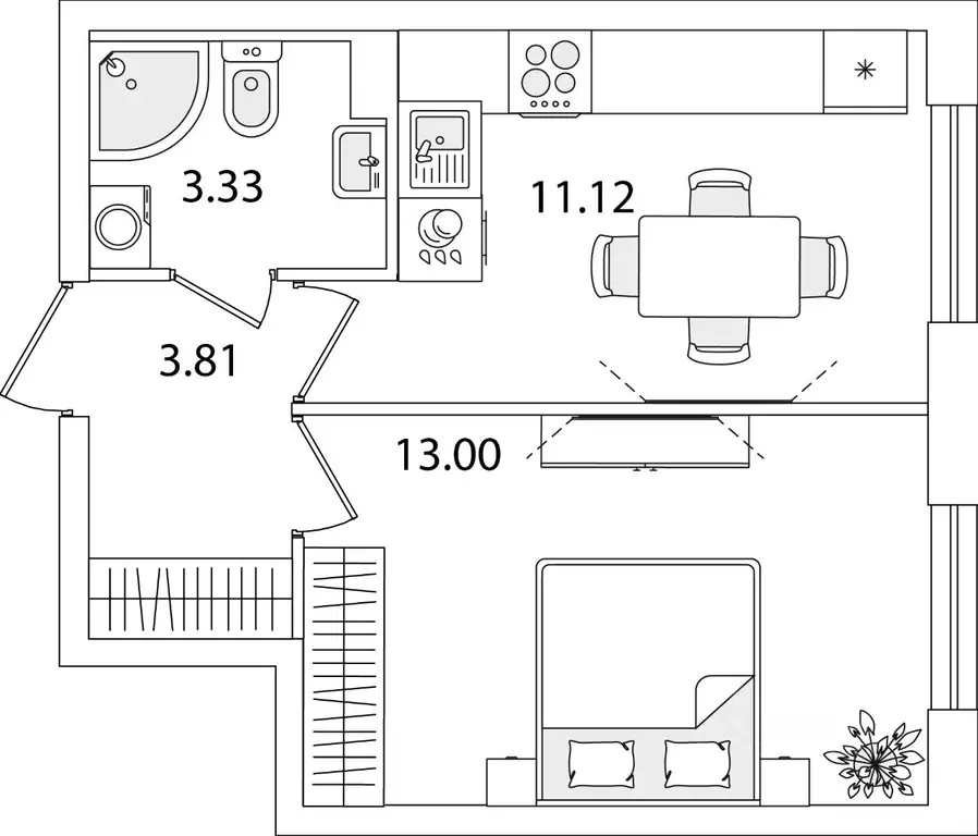 1-к кв. Санкт-Петербург ул. Тамбасова, 5Н (31.26 м) - Фото 0