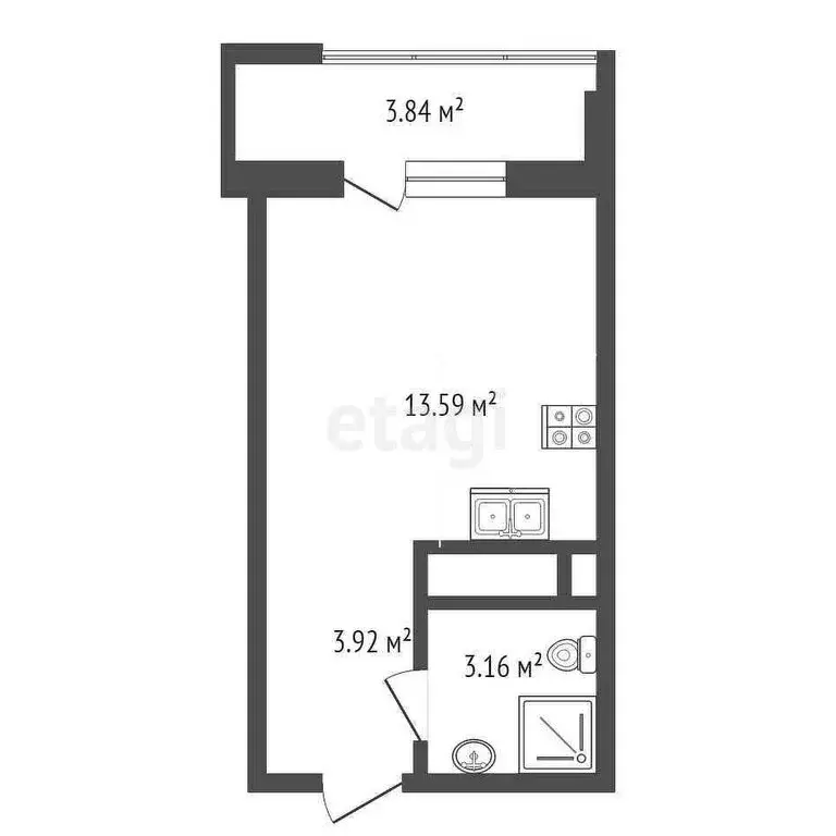 Квартира-студия: Пенза, улица Щербакова, 85 (23 м) - Фото 0
