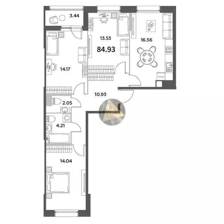 Продаётся 3-к квартира, 84.93 м - Фото 1