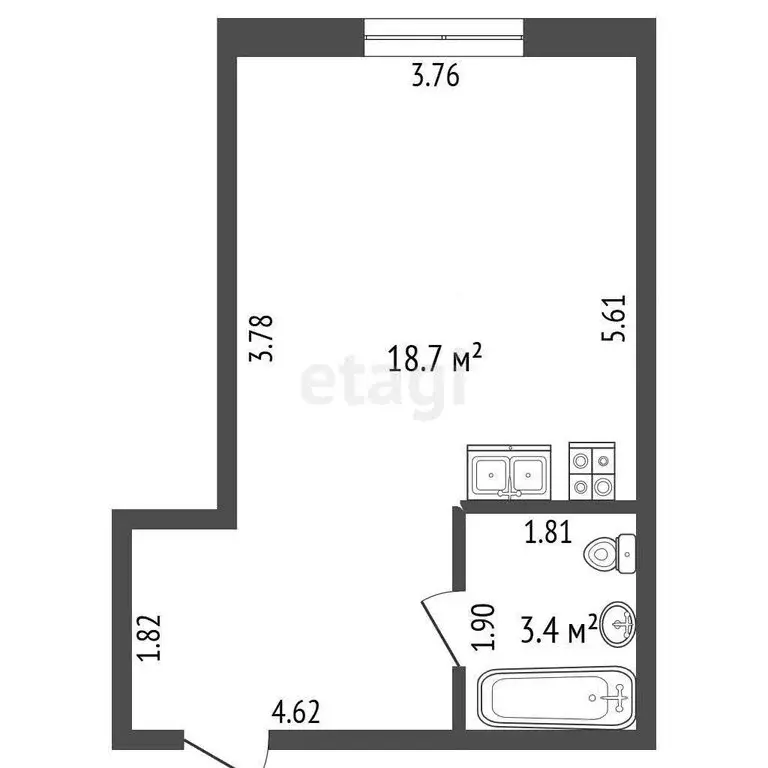 Квартира-студия: Ростов-на-Дону, улица Мечникова, 130/2 (22 м) - Фото 1