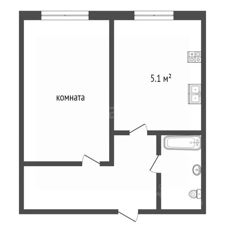 1-к кв. Крым, Армянск ул. Симферопольская, 11 (32.6 м) - Фото 2