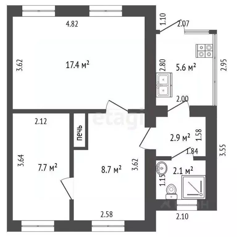 Дом в Крым, Кировский район, с. Токарево ул. Школьная (44 м) - Фото 2