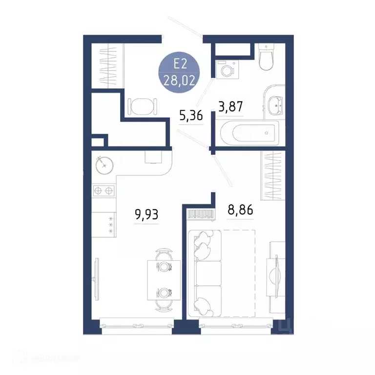 1-к кв. Рязанская область, Рязанский муниципальный округ, с. Дядьково ... - Фото 1