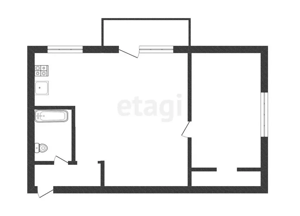 2-комнатная квартира: Нальчик, улица Шортанова, 40 (42 м) - Фото 1