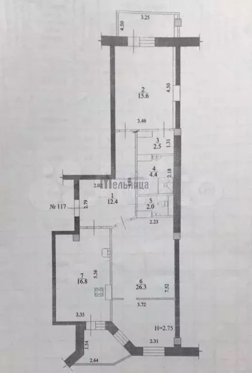 2-к. квартира, 80 м, 7/9 эт. - Фото 0