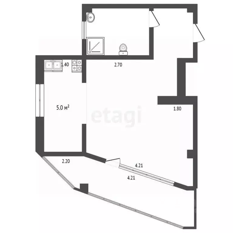 Студия Севастополь с. Орловка, ш. Качинское, 33/1 (49.7 м) - Фото 2