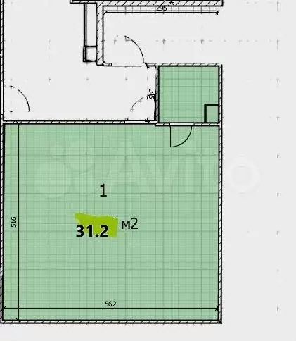 Апартаменты-студия, 31,5 м, 5/5 эт. - Фото 0