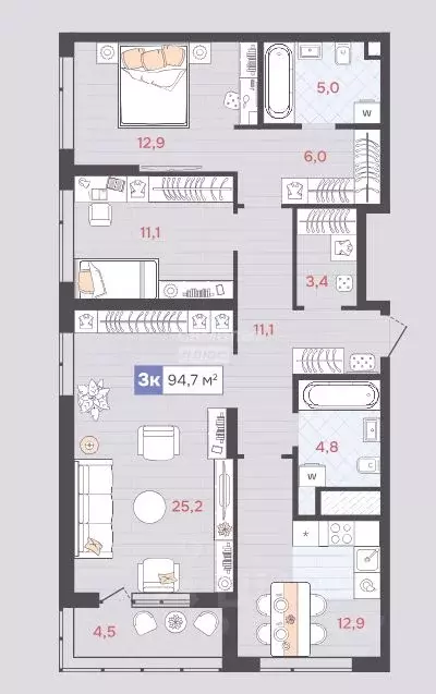 Студия Свердловская область, Екатеринбург ул. Амундсена, 16 (95.0 м) - Фото 1