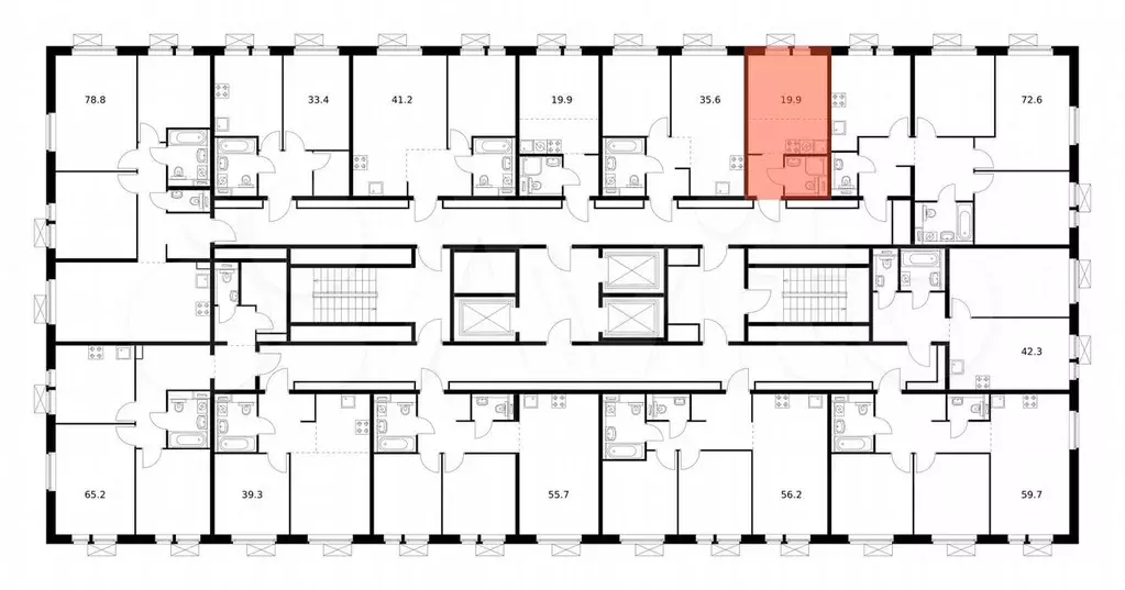 Квартира-студия, 19,6 м, 11/17 эт. - Фото 1