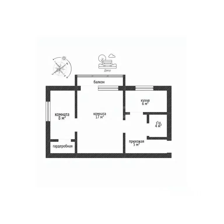 2-к кв. Адыгея, Майкоп ул. Ветеранов, 234 (44.8 м) - Фото 2