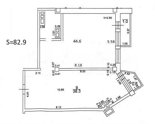2-к. квартира, 82,3 м, 9/9 эт. - Фото 0