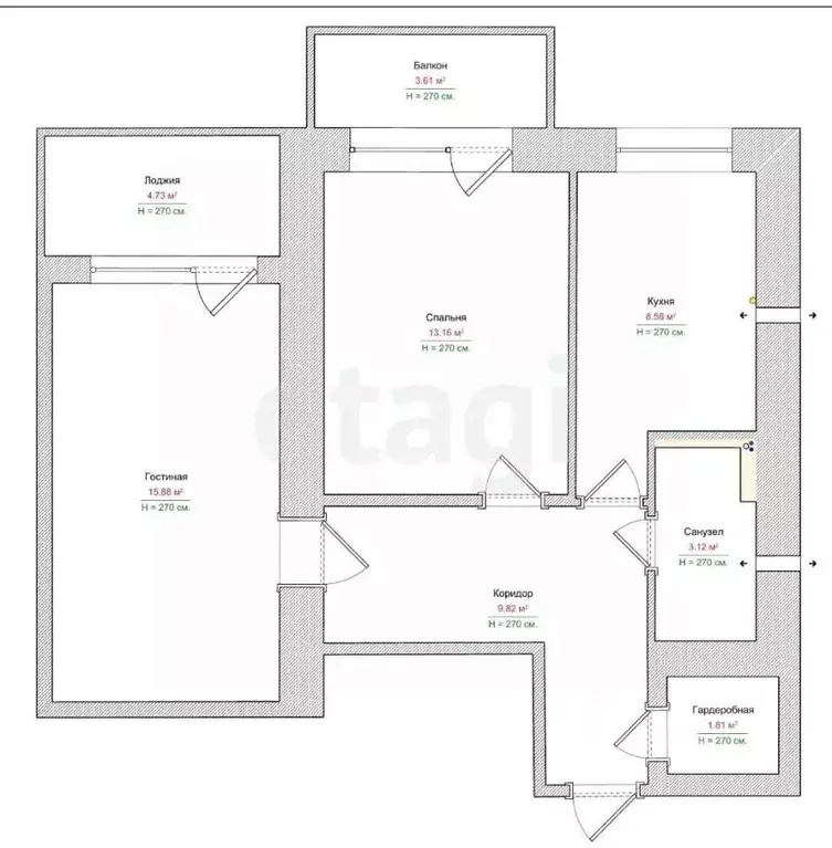 2-к кв. Саратовская область, Саратов Рабочая ул., 29/39 (53.0 м) - Фото 1