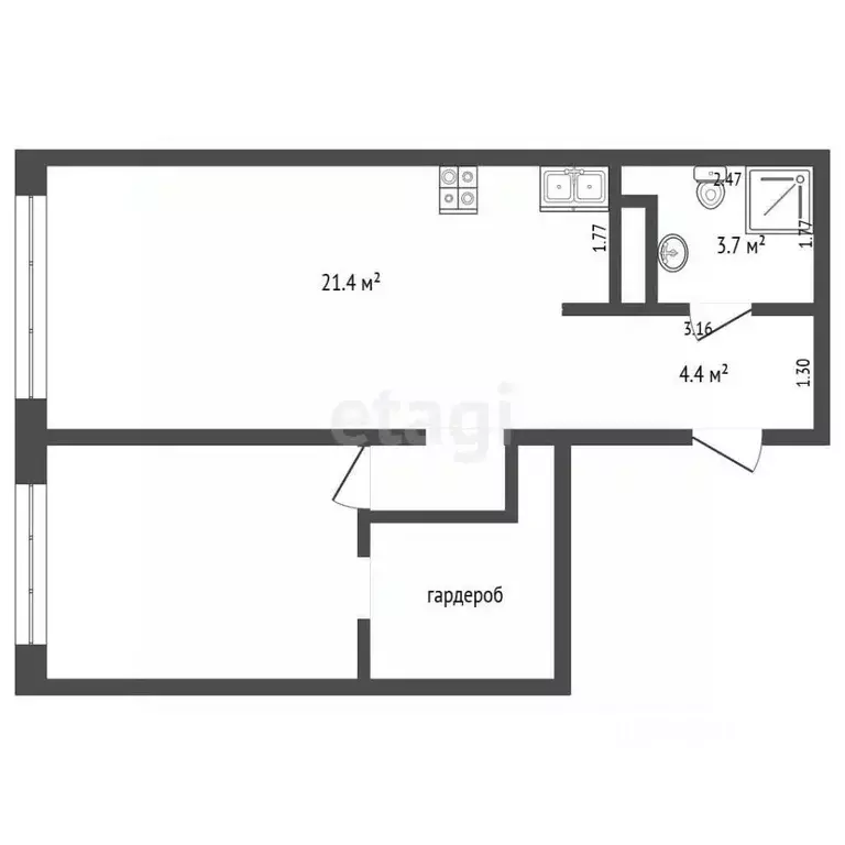 2-к кв. Тюменская область, Тюмень ул. Селекционная, 4 (47.9 м) - Фото 2