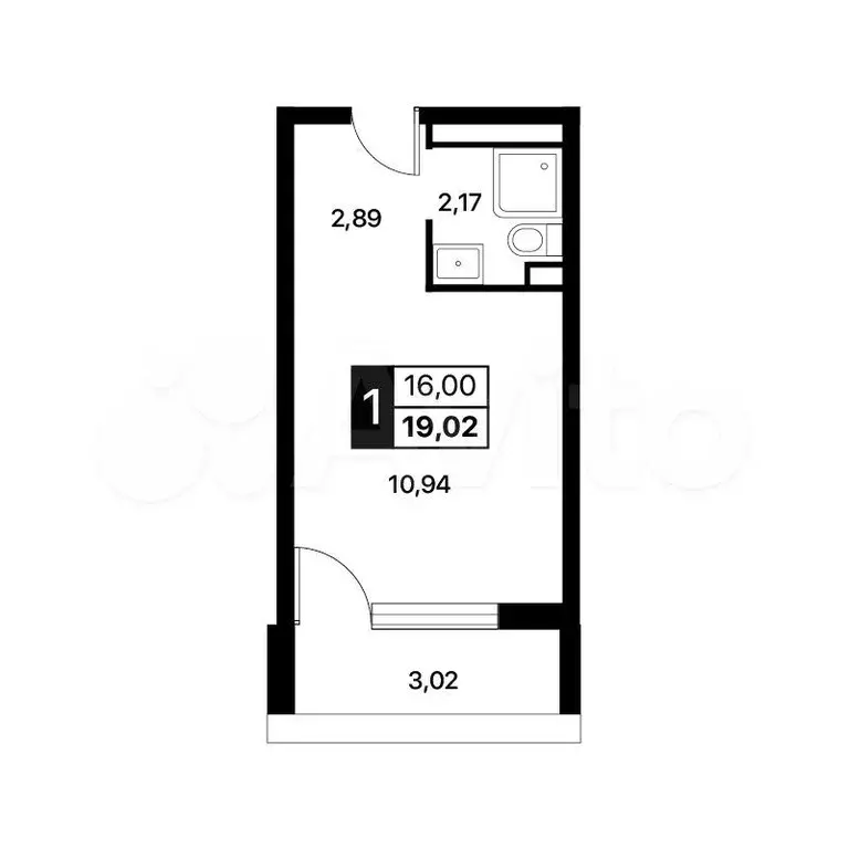 Апартаменты-студия, 19 м, 14/14 эт. - Фото 0