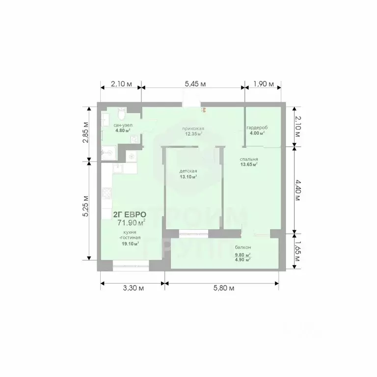 2-к кв. Владимирская область, Владимир Текстильщик СНТ,  (71.3 м) - Фото 2