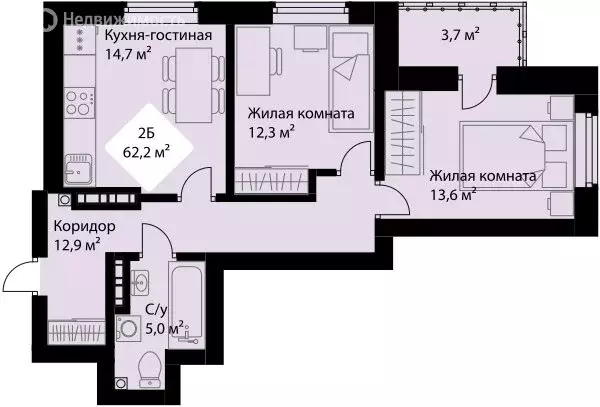 2-комнатная квартира: Екатеринбург, проспект Космонавтов, 3 (60.3 м) - Фото 0