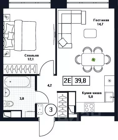 1-к кв. Московская область, Пушкино Пушкино Град жилой комплекс, к3 ... - Фото 1