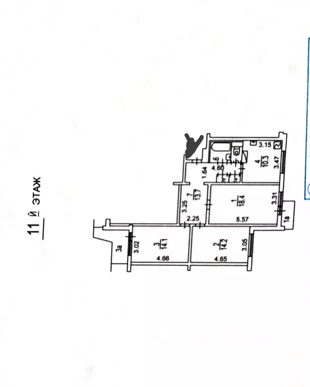 3-к кв. Москва Мячковский бул., 6 (75.9 м) - Фото 1