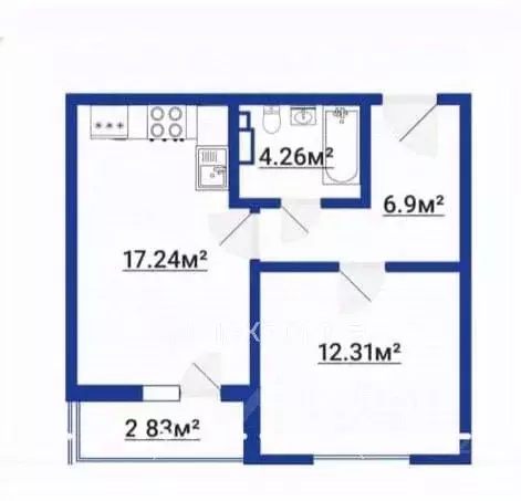 1-к кв. Санкт-Петербург просп. Авиаконструкторов, 54 (40.4 м) - Фото 2